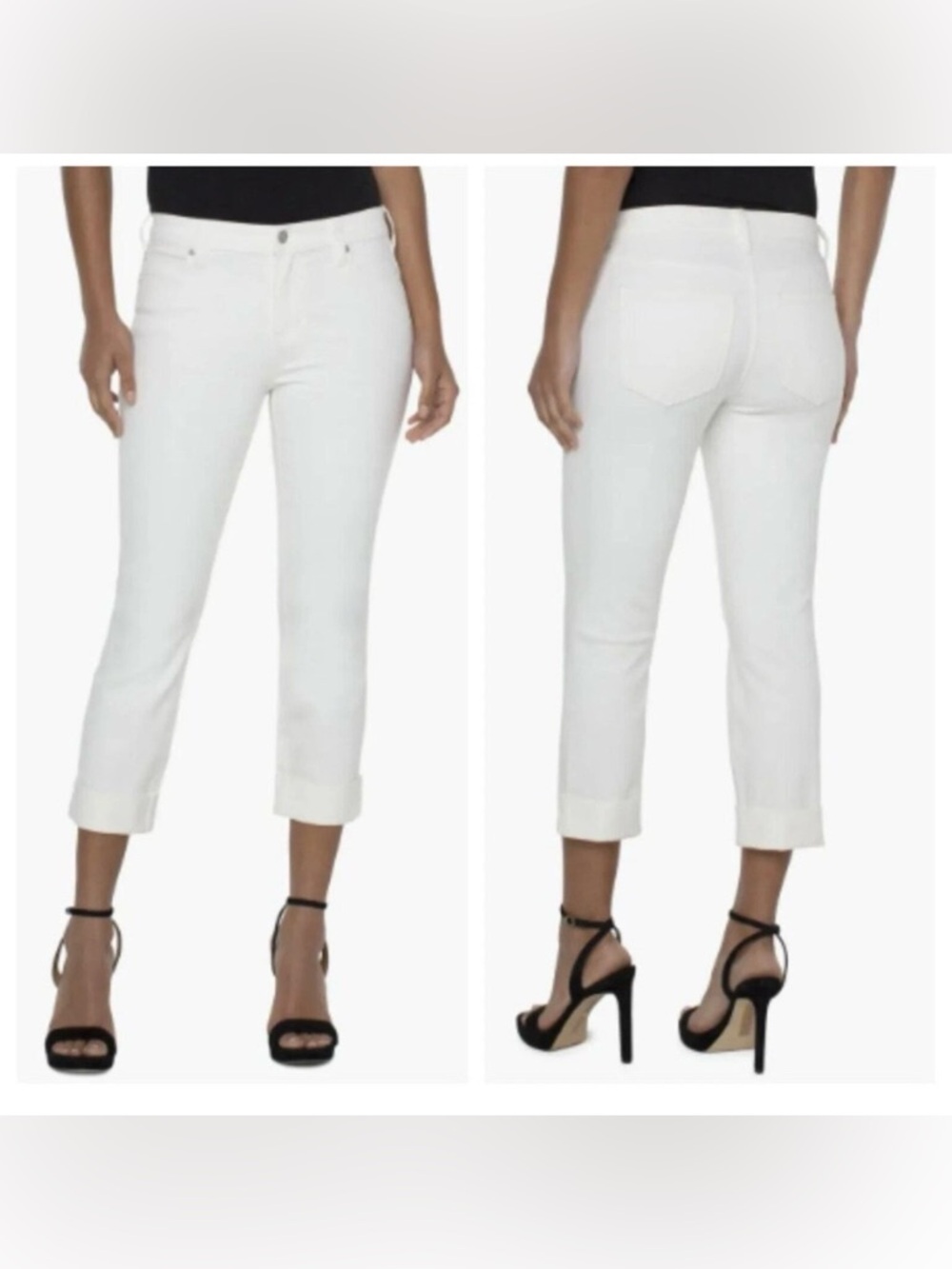 Liverpool Women's Charlie Roll Cuff Crop Jean White Size 8/29